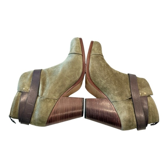 Rag & Bone Women's Olive Harrow Suede‎ Stacked Heel Ankle Bootie Size 7.5 - Picture 6 of 9